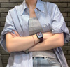UR2025夏季新款女裝撞色條紋紐扣七分袖開襟襯衫UYV250023 淡藍(lán)條紋 (偏寬松) M 曬單實(shí)拍圖