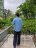 馬克華菲【冰絲牛仔襯衫】夏季薄款短袖男士2025美式復(fù)古T恤襯衣外套男裝 曬單實拍圖