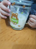 依生象寶嬰兒童玻璃牛奶杯 寶寶帶刻度吸管早餐杯耐熱帶手柄400ml小熊 曬單實(shí)拍圖