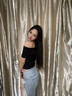 山朵棉一字肩短袖t恤女2025新款夏季性感露肩小衫修身顯瘦露臍半袖上衣 黑色 S 曬單實(shí)拍圖