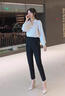 邦帛世西裝褲女2025夏季薄款高腰寬松直筒黑色休閑褲女顯瘦哈倫褲子 西裝長(zhǎng)褲【單扣黑】 XL 推薦【111斤-125斤】 曬單實(shí)拍圖