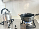 九鑄金標(biāo)立蓋22cm小炒鍋鑄鐵鍋一人食炒菜鍋無涂層不粘鍋電磁爐生鐵鍋 曬單實拍圖