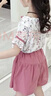 G.DUCKKIDS女童夏季套裝2025新款夏裝兒童裝短袖中大童兩件套小女孩網(wǎng)紅洋氣 粉色 130 曬單實拍圖