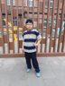 G.DUCKKIDS童裝男童短袖t恤夏天新款兒童衣服舒適中大童上衣時(shí)髦男孩衣服薄 條紋灰色qkioegi 160 建議13~14歲【150-160cm】 曬單實(shí)拍圖