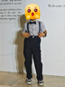 蘿卜唄唄兒童西裝套裝帥氣男童花童禮服小孩西服主持人服裝演出表演服正裝 短袖襯衫四件套 120cm建議體重38-45斤 曬單實拍圖