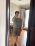 無(wú)印良品（MUJI）女式 粗細不均棉線(xiàn)絲光斜紋抽褶中褲 褲子女款25年夏季短褲女裝 深米色 M （160/66A） 曬單實(shí)拍圖