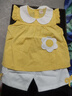 G.duck女寶寶夏裝一歲嬰兒夏季衣服小兒童短袖兩件套夏天洋氣女童套裝夏 黃色 提花太陽(yáng)花套裝 110 建議身高100-110cm（3-4歲） 曬單實(shí)拍圖