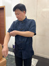 皮爾卡丹（pierre cardin）高端桑蠶絲男士立領(lǐng)短袖襯衫中國風夏季爸爸裝父親節(jié)婚宴禮服套裝 5106 藍色套裝【上衣+長褲】 XL 180 【適合140-155斤】 曬單實拍圖
