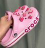 卡駱馳crocs洞洞鞋貝雅卡駱班輕便耐磨一腳蹬休閑鞋|205089 芭蕾粉/糖果粉-6TG 40 (250mm) 曬單實拍圖