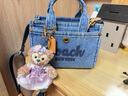 蔻馳（COACH）新款女士CARGO 26號丹寧款牛皮革托特包斜挎包通勤女包 B4/靛藍色 曬單實拍圖