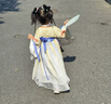 年衣漢服女童2025春秋新款超仙古裝唐裝兒童中秋表演演出服 酪黃110 曬單實(shí)拍圖
