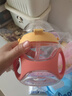 小袋鼠巴布兒童水杯大寶寶吸管杯夏季幼兒園飲水杯寶寶1歲以上喝水牛奶杯 橙黃色 330ml +直吸吸嘴+直管套裝 【原裝是防嗆吸嘴】 曬單實(shí)拍圖