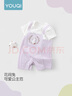 優(yōu)奇嬰兒連體衣夏季薄款女寶寶哈衣女嬰幼兒假兩件哈衣服夏裝外出爬服 紫色 73cm 曬單實拍圖