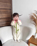 班喜迪嬰兒衣服秋裝嬰幼兒連體衣洋氣女寶寶外出爬服春秋季公主百天哈衣 米色 90cm 曬單實(shí)拍圖
