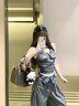 黛芮婷復古拼接掛脖吊帶背心套裝女夏季通勤闊腿褲通勤韓版高腰闊腿直筒 上衣 M 建議97-107斤 曬單實(shí)拍圖