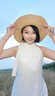AEMAPE大牌高端桑蠶絲裙子女夏季2025新款今年流行掛脖女無(wú)袖真絲連衣裙 杏色 L 建議102-114斤 曬單實(shí)拍圖