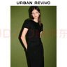 UR2025春季新款女裝簡(jiǎn)約褶皺開(kāi)衩修身短袖連衣裙UWM750016 黑色 S 曬單實(shí)拍圖