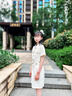 女童裙子夏2025新款女大童夏季牛仔連衣裙兒童洋氣夏裝韓系高級感 米白色 150 曬單實(shí)拍圖