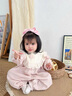班喜迪嬰兒衣服秋裝寶寶連體衣洋氣嬰幼兒外出服公主小月齡哈衣爬服春秋 粉色 73cm 曬單實拍圖