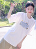 純棉重磅圓領(lǐng)白色短袖t恤女夏季寬松韓版慵懶風(fēng)半袖上衣服印花tee 白色【常規(guī)純棉】 L （110-130斤） 曬單實(shí)拍圖