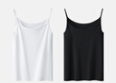 三槍100%純棉二件裝女士背心全棉少女打底吊帶內衣春夏季學(xué)生汗衫薄款 細帶款組合2-特白+正黑 L /165【100-120斤】 曬單實(shí)拍圖