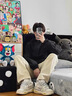 MMOPTOP三本針薄款純棉褲子夏季男涼感透氣修身直筒休閑褲MXXK36米白M 曬單實拍圖