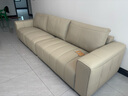 慕思（de RUCCI）沙發(fā)客廳 直排慕思沙發(fā)品牌艾慕皮藝家具鋼琴鍵豆腐塊真皮沙發(fā)161 米白色 多人位 3.04m 曬單實(shí)拍圖