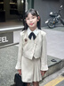 PureShare蓬紗館 女童學(xué)院風(fēng)套裝夏季新款兒童百褶裙兩件套女孩夏 鬼馬少女短袖襯衫 110 曬單實(shí)拍圖