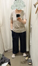 無印良品（MUJI）女式棉漢麻牛仔寬版褲女款褲子長褲25年夏季女裝丹寧回潮BE1X0A5S 深藏青色 L （165/70A） 曬單實拍圖