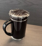 希諾加厚耐熱玻璃茶杯帶蓋茶飲杯蓋杯帶把杯子辦公家用喝水杯泡茶杯 480ml-7621黑藍-帶防偽 曬單實拍圖