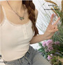 JIOESC吊帶背心女帶胸墊可外穿設(shè)計感吊帶蕾絲緊身無袖上衣打底內(nèi)搭純欲 白色蕾絲吊帶 均碼 【建議80-120斤】 曬單實拍圖