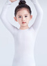 羞莎（xiusha） 女童舞蹈服兒童舞蹈打底衫演出服長(cháng)袖上衣隱形內衣緊身練功服 【薄款】緊身上衣-白色 L 身高115-130cm重40-55斤 曬單實(shí)拍圖