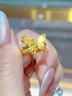 中國黃金黃金雙生花蝴蝶戒指女款足金花朵活口指環(huán)情人節(jié)禮物送女友送老婆 雙生花蝴蝶戒指 約2.5g 曬單實(shí)拍圖
