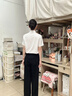 浪莎白襯衫短袖女夏季薄款寬松通勤職業(yè)藍色襯衫女裝氣質正裝白色襯衣 曬單實拍圖