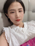 三彩2025夏季新款純棉鏤空繡花白襯衫系帶V領小衫無袖女 曬單實拍圖