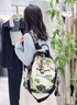古梵緹（GUFANTI）雙肩背包女 時尚印花休閑大容量14英寸旅行包生日實用禮物送老婆 青枝綠葉大號【可放14英寸電腦】 曬單實拍圖