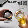 蘇泊爾（SUPOR）雙層玻璃杯辦公泡茶杯男女士茶水分離杯車載水杯子辦公泡茶杯子 曬單實(shí)拍圖