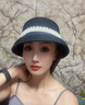 啄木鳥(niǎo)草帽女法式赫本風(fēng)優(yōu)雅氣質(zhì)珍珠小檐草帽夏季出游百搭禮帽漁夫帽子 黑色 小檐貼標(biāo)珍珠草帽 均碼 (56-58cm) 曬單實(shí)拍圖
