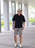 LAZY DAY TREND戶外山系防曬涼感速干半拉鏈POLO衫男夏季寬松工裝短袖T 啞光黑 L 曬單實拍圖