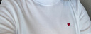 歐時(shí)力OCHIRLY 愛(ài)心刺繡短袖t恤女圓領(lǐng)休閑百搭上衣2025夏季新品 白色 S 曬單實(shí)拍圖