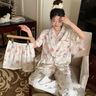 三件套夏季睡衣女夏秋甜美可愛卡通凱蒂貓少女家居服休閑套裝 套WZL1483 M【建議80-100斤】 曬單實(shí)拍圖