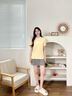 Calvin KleinJeans25夏季女士休閑通勤ck俏皮字母印花純棉短袖T恤47B862G RM9-日光黃 XS 曬單實拍圖