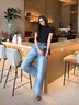 Calvin KleinJeans25早秋女美式復(fù)古潑墨效果ck純棉松弛感闊腿牛仔褲47C702G X0N-牛仔淺藍(lán) 28 曬單實(shí)拍圖
