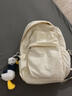 多功能兩用斜挎包男女戶(hù)外出行旅游輕便小型雙肩包防水運動(dòng)登山包 米白色 曬單實(shí)拍圖