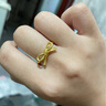 行金銀中黃金戒指女足金999蝴蝶結(jié)戒指3D硬金戒子俏皮結(jié)婚圣誕節(jié)禮物 克重1.1g   多退少補(bǔ) 18#蝴蝶結(jié)戒指 曬單實(shí)拍圖