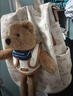 NOISY TEDDY嘻鬧泰迪2025新款雙肩包泰迪草莓酪甜甜圈潮流百搭日常通勤背包 米白色（贈(zèng)泰迪熊掛件) 曬單實(shí)拍圖