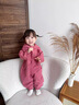 班喜迪嬰兒衣服秋裝嬰幼兒連體衣連帽女寶寶外出服春秋洋氣外套哈衣爬服 玫紅 90cm 曬單實(shí)拍圖