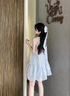 瑜尚臻品無袖掛脖連衣裙小個(gè)子娃娃裙溫柔風(fēng)超仙絕美漂亮裙子露肩甜美短裙 【藍(lán)色】L 曬單實(shí)拍圖