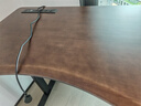 智芯黑胡桃實(shí)木電動(dòng)升降桌辦公定制電腦桌書(shū)桌雙電機學(xué)習桌工作臺X2X3 X2弧形排插實(shí)木款【橡膠木桌面】 桌面板：1.2m*0.6m 曬單實(shí)拍圖