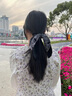 森汽復古飄帶蝴蝶結大腸發(fā)圈發(fā)帶低馬尾2025新款小眾高級感發(fā)繩發(fā)飾 F3422黑色腰果花款 曬單實拍圖